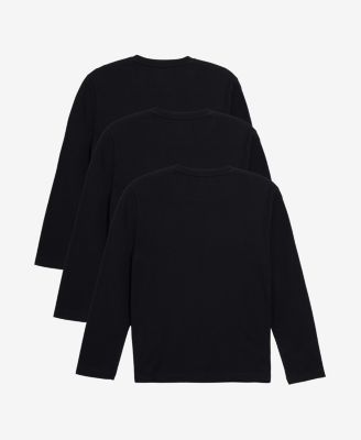 3 Pack Kids And Boys Basic Long Sleeve Crewneck T-Shirts