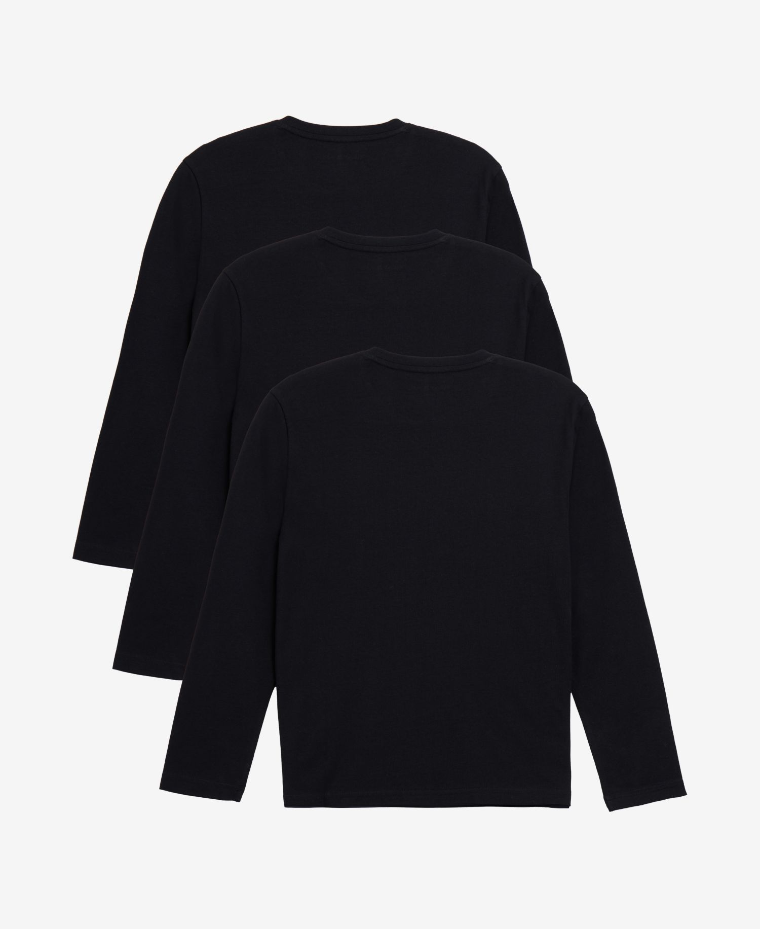 3 Pack Kids And Boys Basic Long Sleeve Crewneck T-Shirts