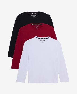 3 Pack Kids And Boys Basic Long Sleeve Crewneck T-Shirts