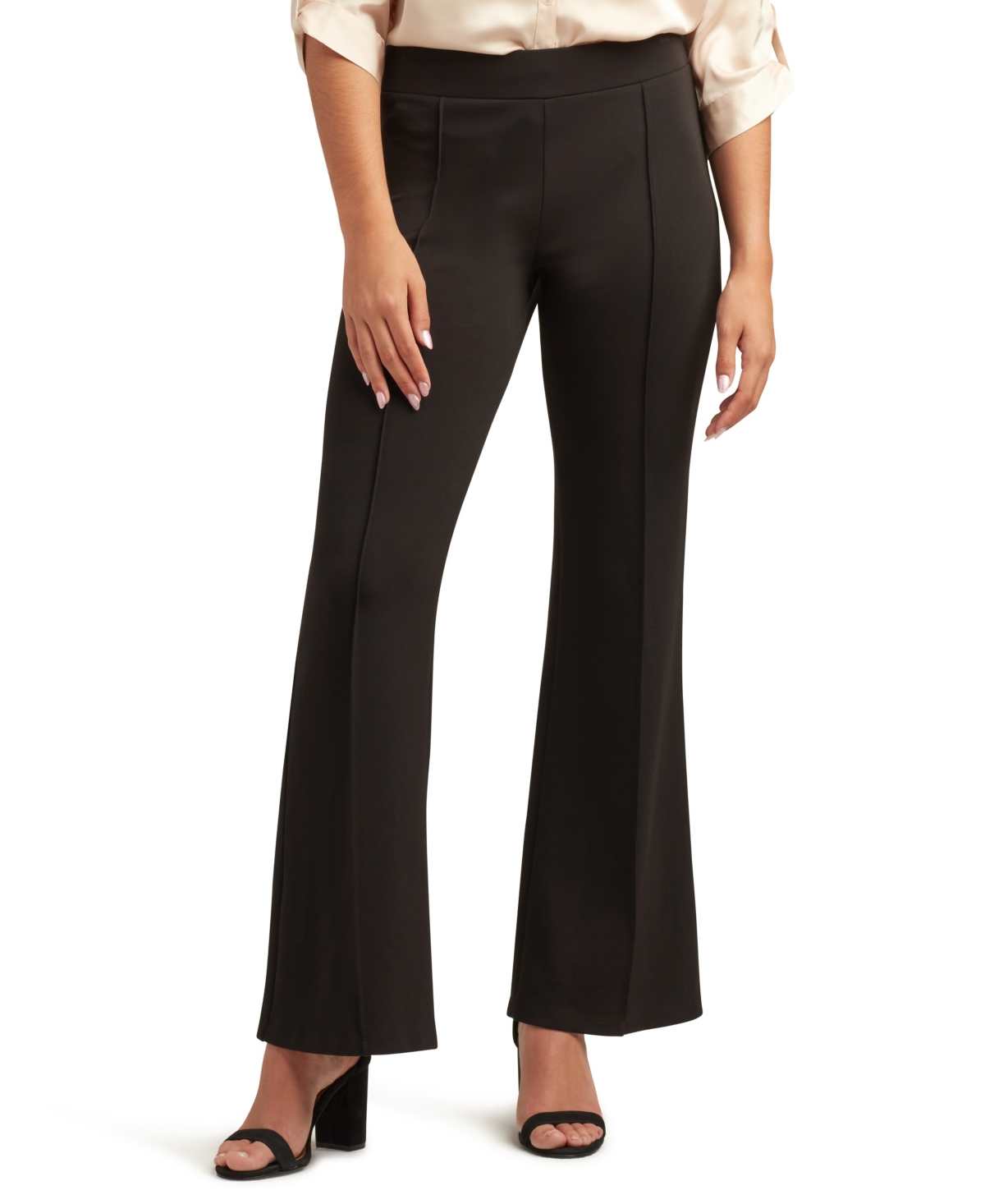 Bcx Juniors Seamed Wide-leg Scuba Pants In Black