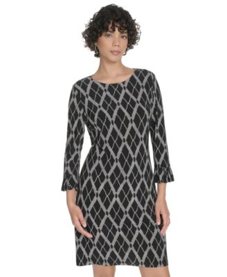 Women's Pleat Cuff Lacross Argyl Dress