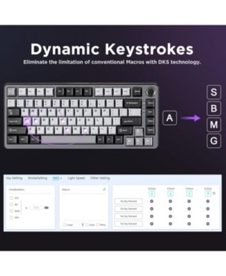 RT75 Rapid Trigger Wired Gaming Keyboard,Hall Effect Magnetic Switch,Adjustable Actuation Esports,75% TKL Layout PBT Keycaps (Black, Outemu Switch)