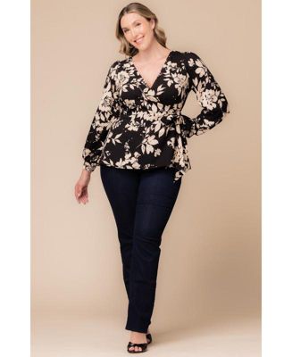 Plus Size Natasha Long Sleeve Wrap Top