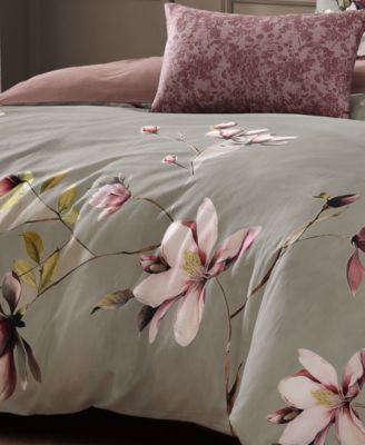 Purple Lilies Bedding 5 Piece King Size Reversible Comforter Set