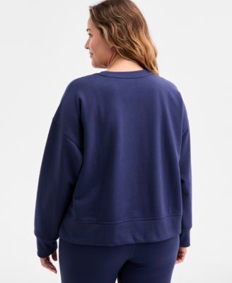 Plus Size Relaxed Crewneck Fleece Sweatshirt