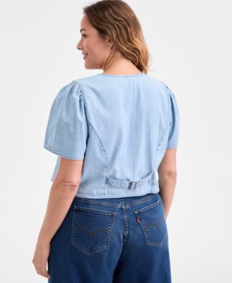 Plus Size Moxie Cotton Denim Blouse