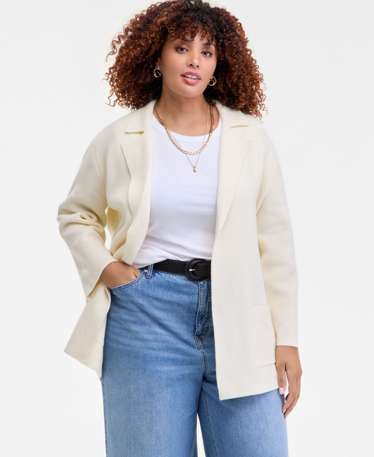 On 34th Plus Sweater Blazer