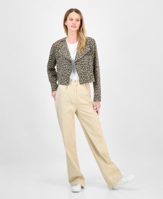 Women's Leopard-Print Crop Jacket 
