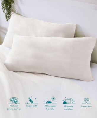 Heavy Slub Natural Beige 3-Piece Duvet Cover Set, Luxury 100% Cotton King Size Comforter Cover with 2 Pillow Shams, Button Closure, Corner Ties by California Design Den