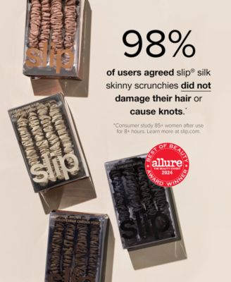 4-Pc. Pure Silk Candy Cane Skinny Scrunchies Set