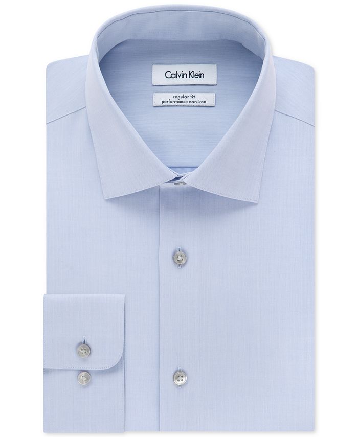 Calvin Klein Men's STEEL Classic-Fit Non-Iron Performance Herringbone Collar Dress - Macy's