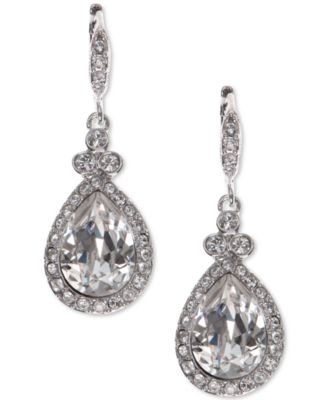 Pav&eacute; & Colored Stone Drop Earrings 