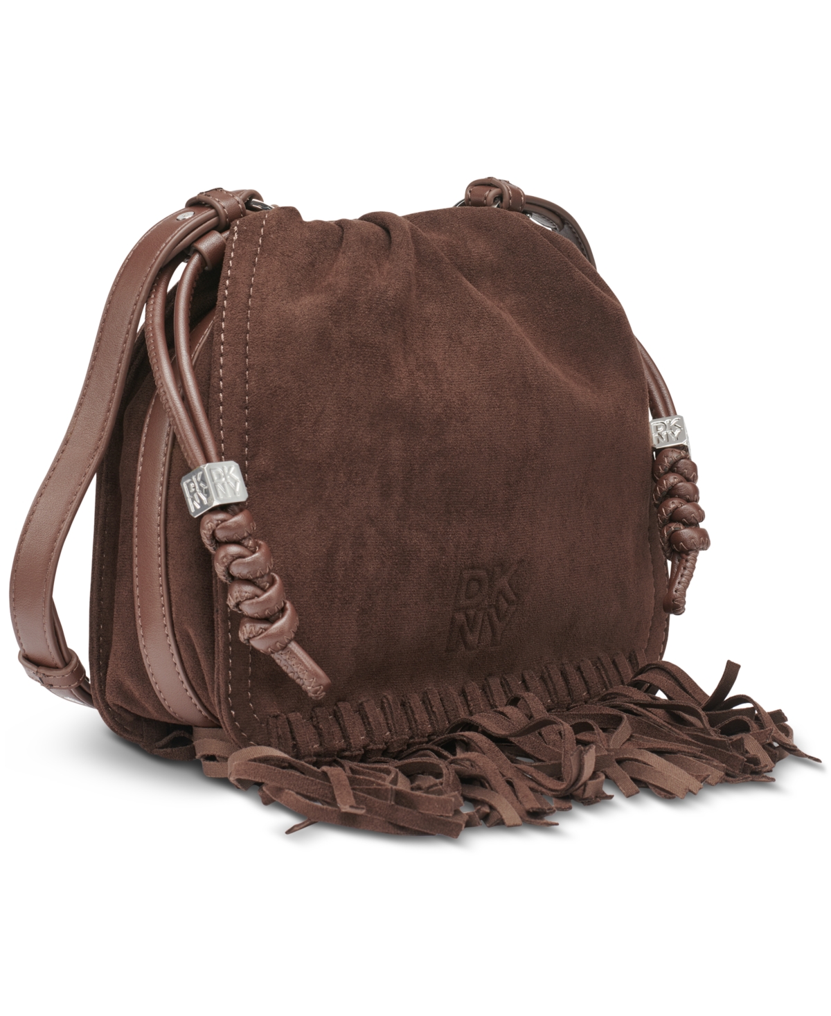 Dkny Halle Small Drawstring Crossbody In Brown
