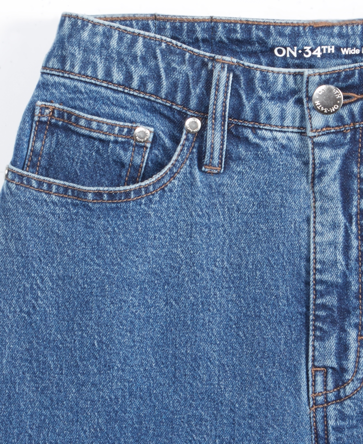 On 34th Women's Wide-leg Released-hem Jeans, Macy's Exclusive