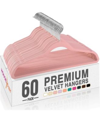 17.5 Inch Silver Hook Velvet Hangers