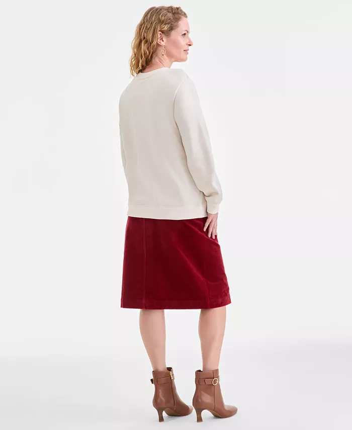 Women's Embroidery Crewneck Sweatshirt - thumbnail 7