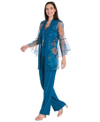 Women's Foil-Lace Jacket & Pants Set 