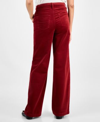 Petite Mid Rise Wide-Leg Corduroy Pants, Macy's Exclusive