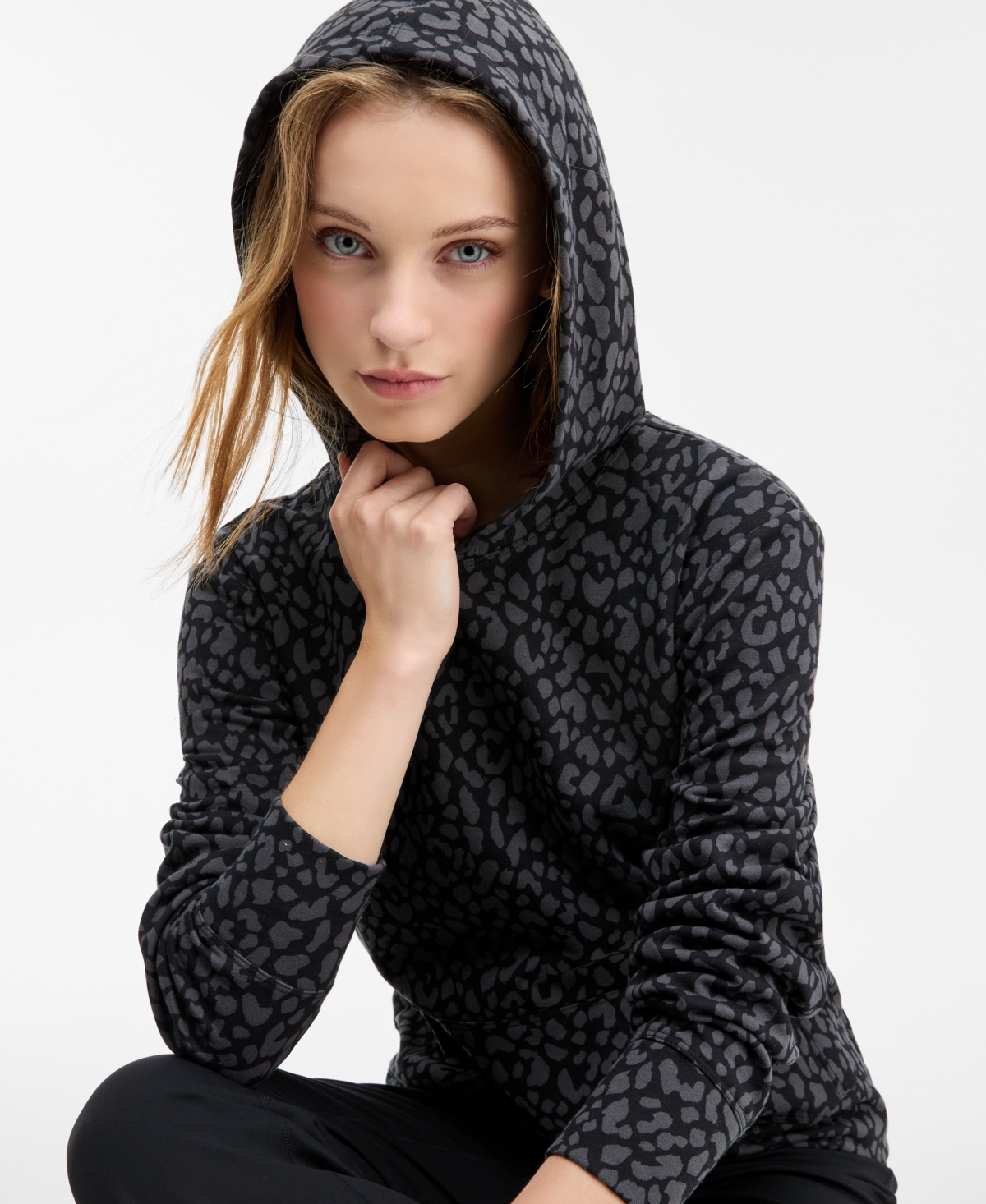 Id Ideology Women's Kangaroo-pocket Fleece Hoodie, Created For Macy's In Blue