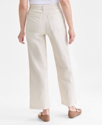 Women's Mid-Rise Twill Wide-Leg Pants, Macy's Exclusive