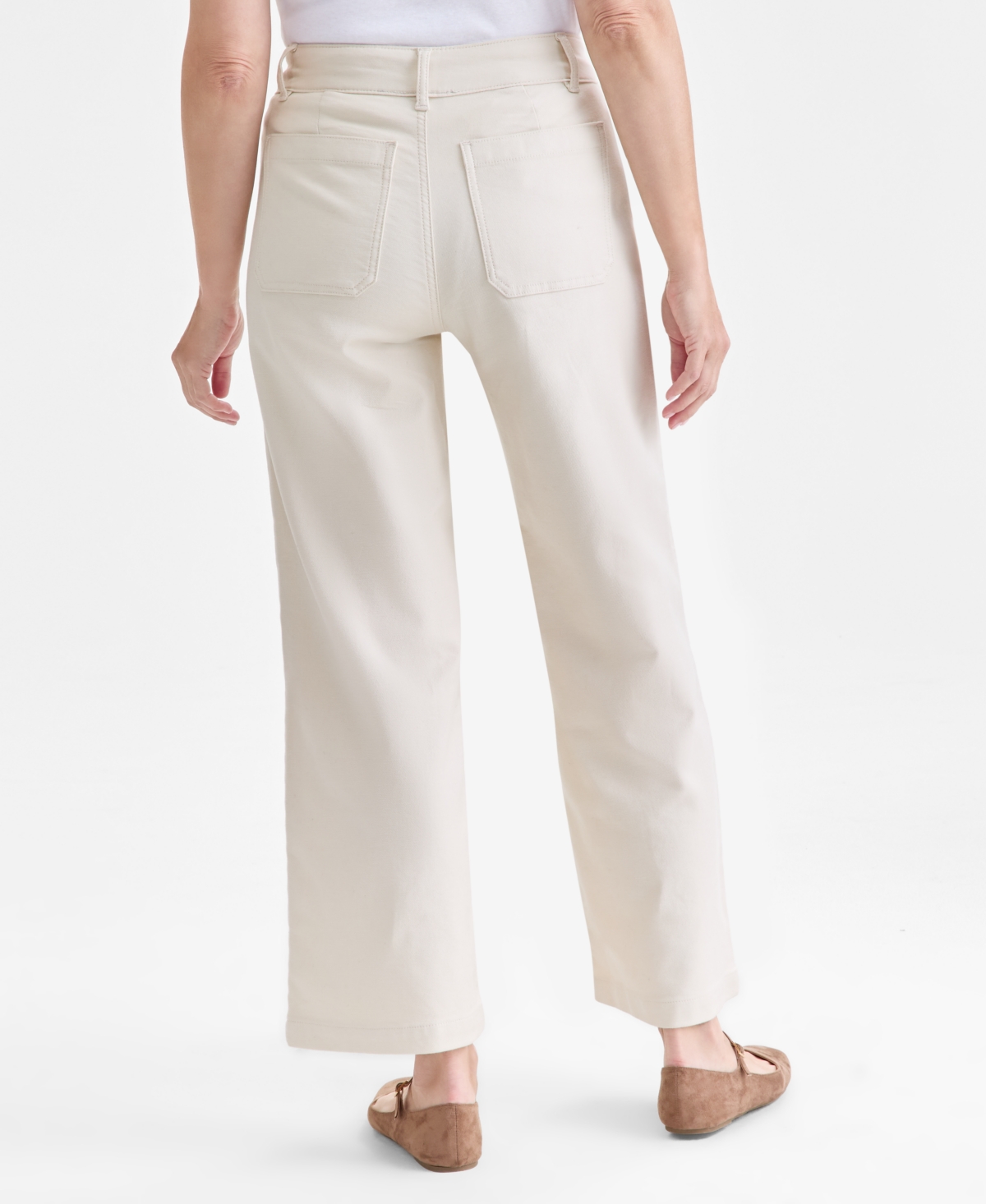 Style & Co Petite Mid Rise Wide-leg Pants, Macy's Exclusive In White