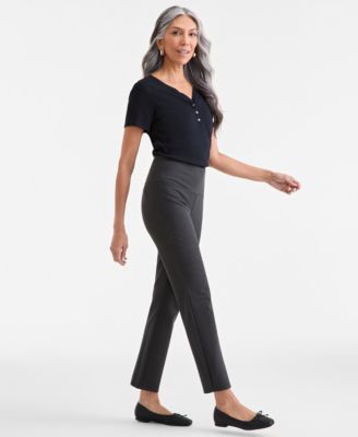 Women's Straight-Leg Ponte-Knit Pants, Created for Macy's