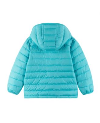 Toddler/Child Girls Pink/Aqua Smiley Printed Reversible Puffer Jacket