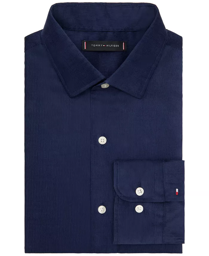 Men's Regular Fit Corduroy Dress Shirt - thumbnail 4