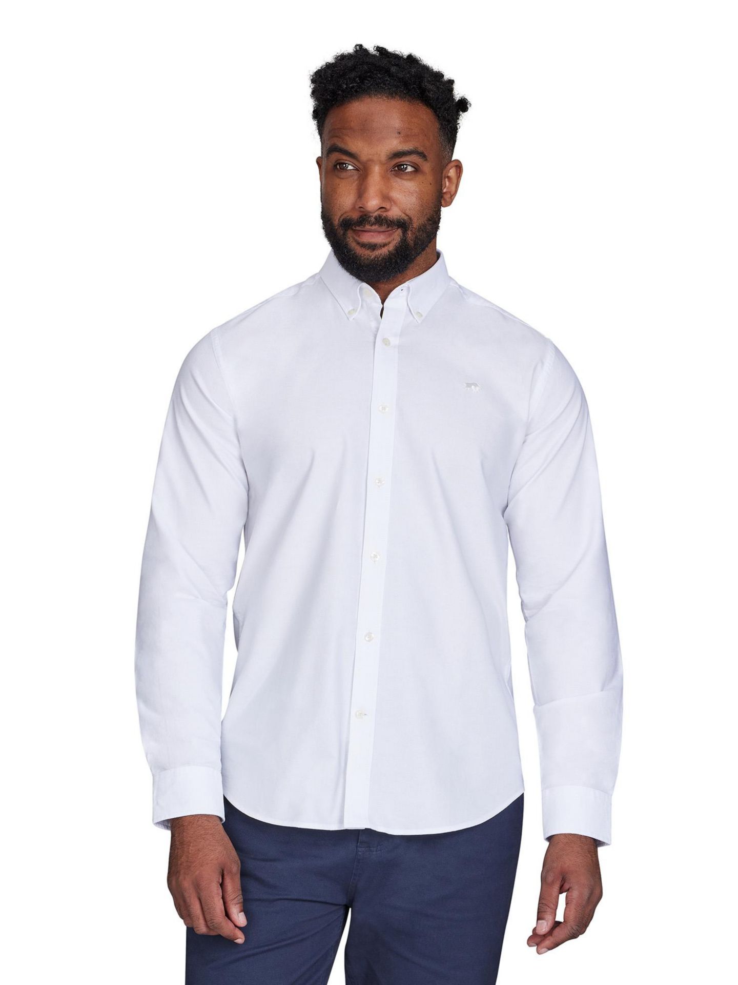 Мужская рубашка Raging Bull Oxford с длинным рукавом, цвет: Белый — фото 1
