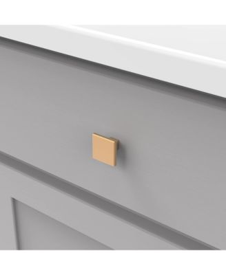 Brushed Brass Square Cabinet Knob 10-Pack