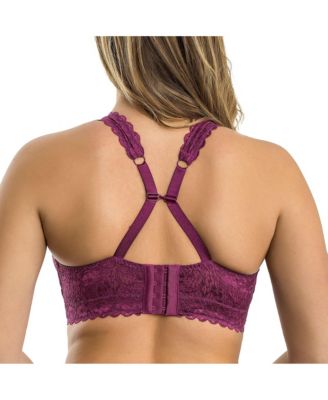 Women's Adriana Wire-Free Lace Bralette, Blackberry, 30I