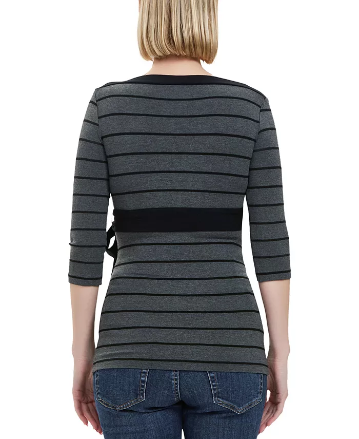 Maternity Striped Boat Neck Top - thumbnail 4