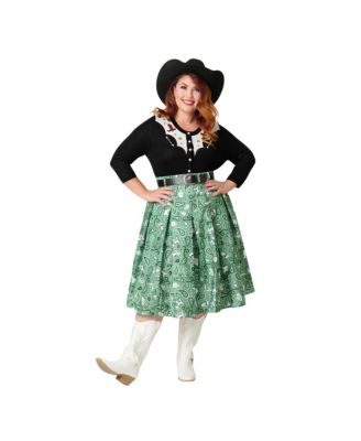 Plus Size Pleated Mini Skirt