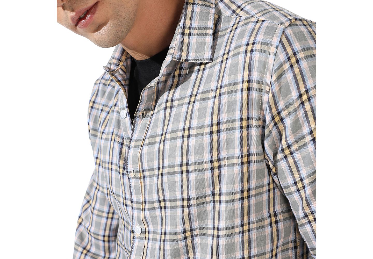 Мужская рубашка Cahoot Campus Sutra Multicolour Checkered Regular Fit Casual, цвет: Коричневый — фото 6