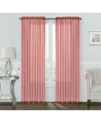 Basic 2 Pack Sheer Voile Home Window Curtains - 52 in. W x 84 in. L