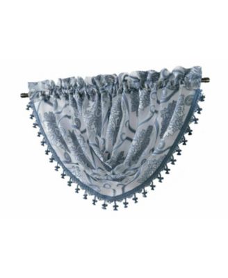 Custom Scroll Sheer Voile Waterfall Window Curtain Valances - 57 in. W x 37 in. L