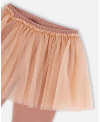 Baby Girl Leggings with Tulle Skirt Dusty Pink - Baby