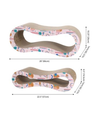 Suvi 26" Modern Cardboard Infinity 2-in-1 Lounge Bed Cat Scratcher with Catnip