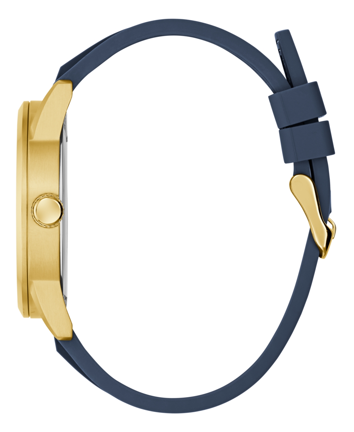 Guess Men's Blue Gold Tone Multi-function Watch, 44mm In Blue