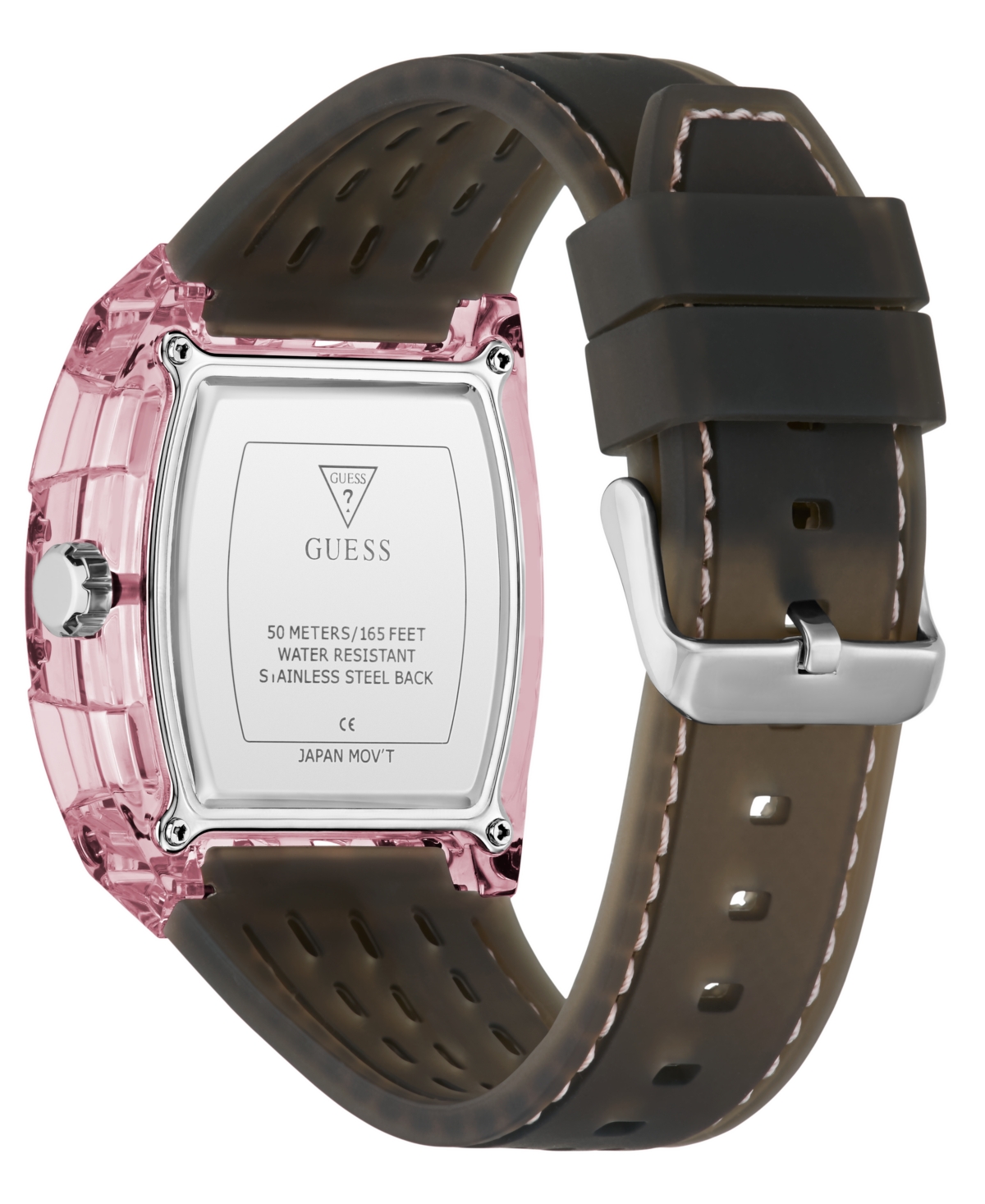 Guess Men's Black Pink Multi-function Watch, 42mm In Pink