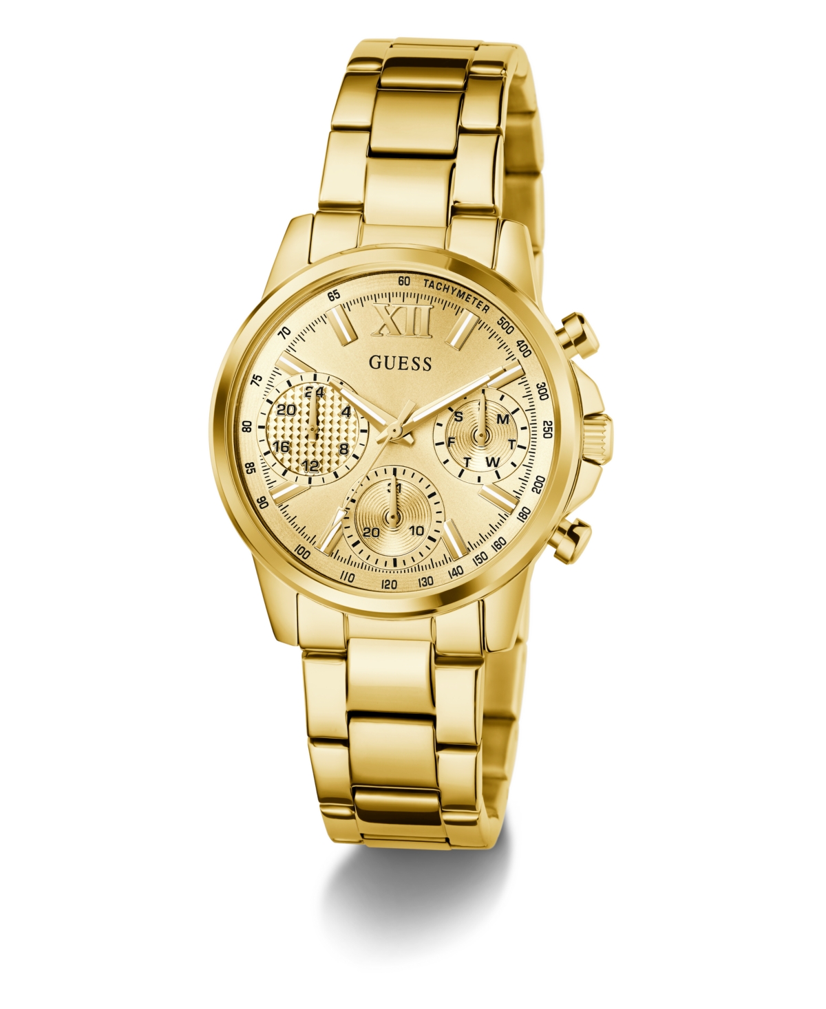 Guess Women's Gold Tone Multi-function Watch, 36mm In Gold