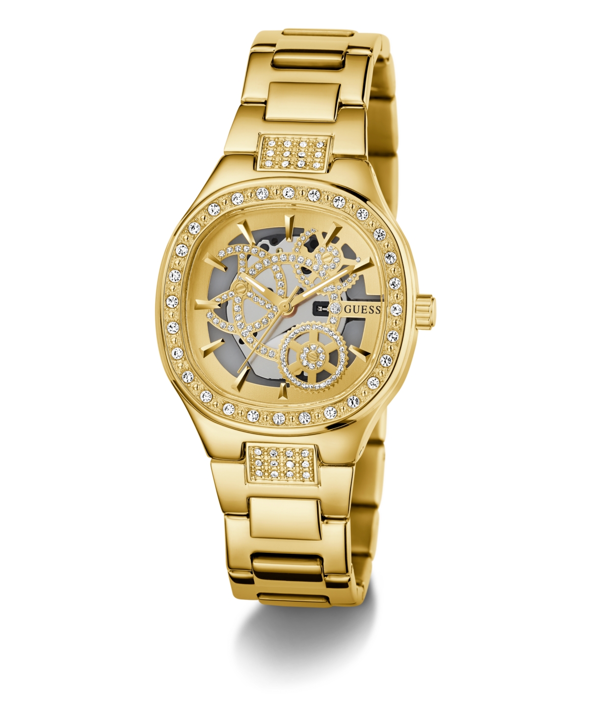 Guess Women's Gold Tone Analog Watch, 32mm In Gold