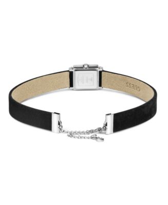 Women's Black Silver Tone Analog Watch, 21mm