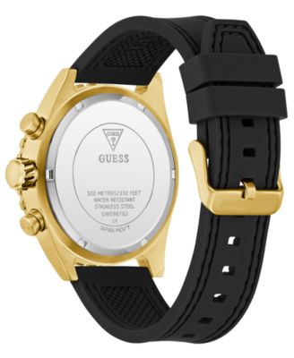 Men's Black Gold Tone Chronograph Watch, 45mm