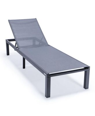 Marlin Patio Chaise Lounge Chair With Black Aluminum Frame, Set of 2