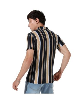 Men's Striped Button Up Cotton Shirt