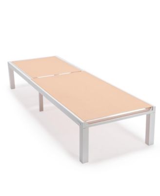 Marlin Patio Chaise Lounge Chair With White Aluminum Frame, Set of 2