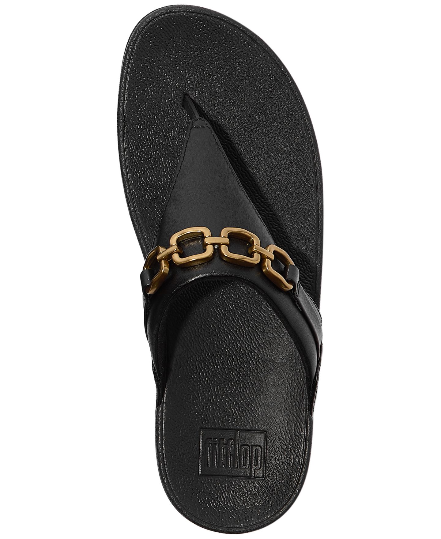 Женские сандалии FitFlop Lulu Square-Chain Wedge, цвет: Чёрный — фото 3