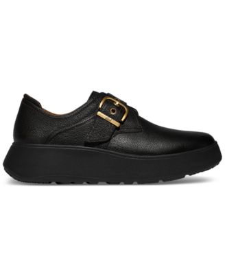 Women's F-Mode Stitch Tumbled-Leather Monk Shoes