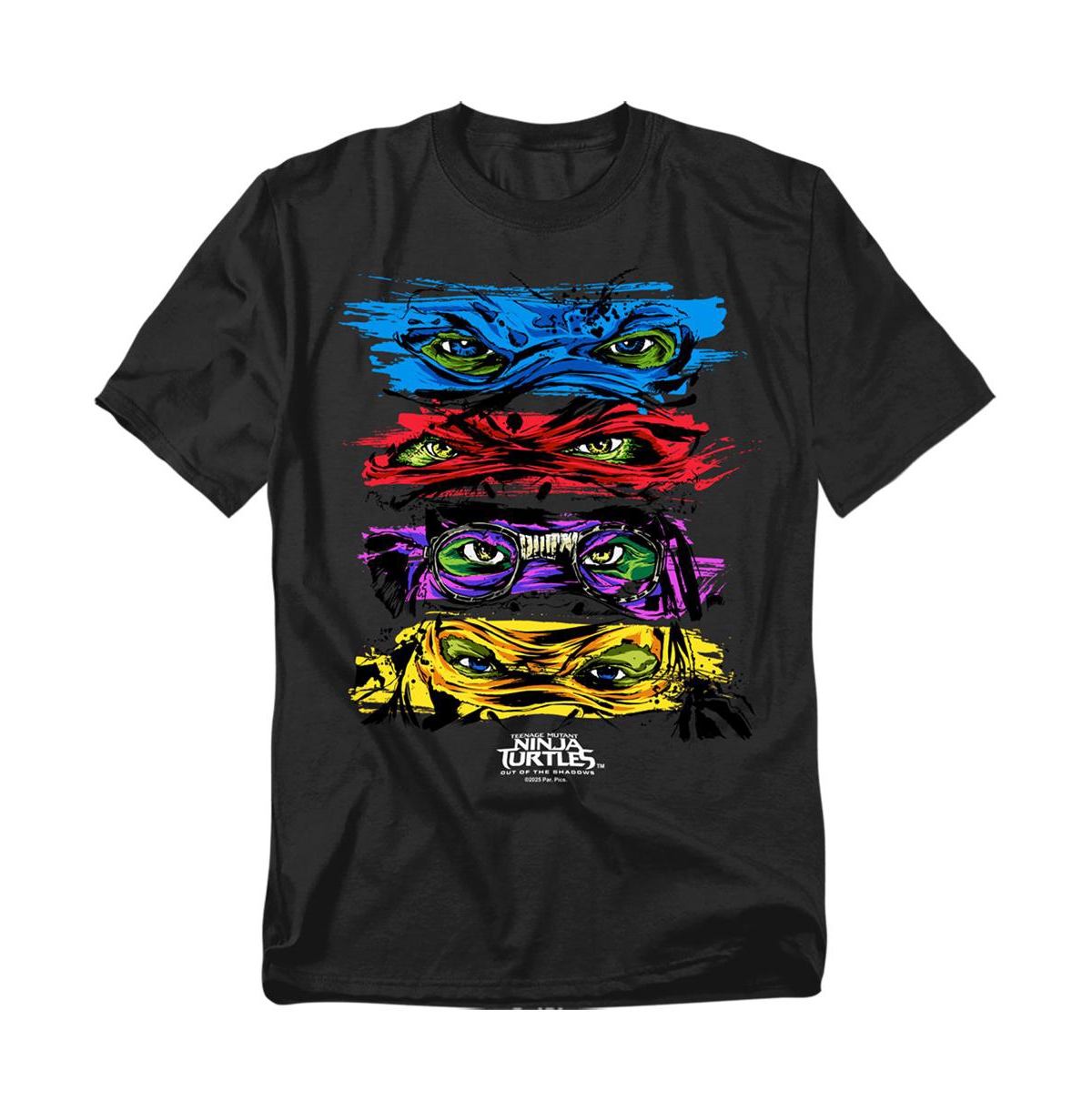 Men's Teenage Mutant Ninja Turtles Out Of The Shadows Group Stacked Masks T-Shirt - Black